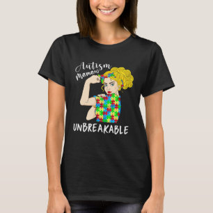 Camiseta Autismo Mamaw Mujer Irrompible Fuerte Aceptar Bajo