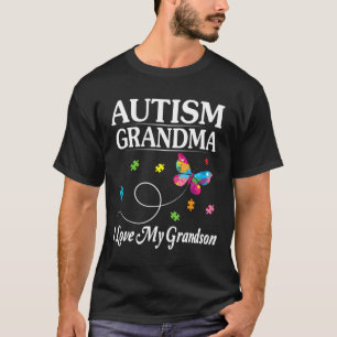 Camiseta Autismo mariposa Abuela Amo a mi nieto Awaren