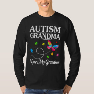 Camiseta Autismo mariposa Abuela Amo a mi nieto Awaren