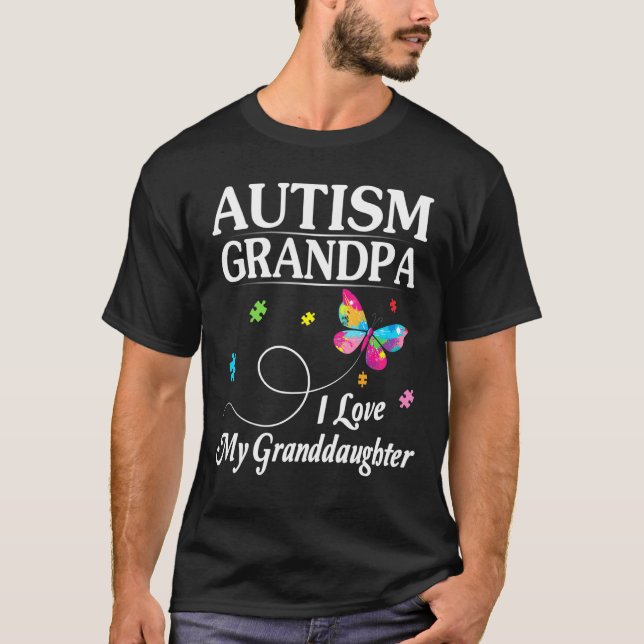 Camiseta Autismo mariposa Abuelo Amo A Mi Nieta Como (Anverso)