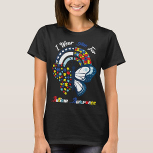 Camiseta Autismo Mariposa Arcoiris Yo Uso Azul Por Autismo