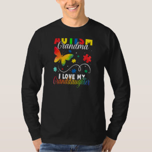 Camiseta Autismo mariposa femenino Abuela Amo a mi abuelo
