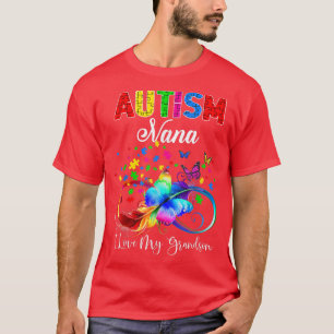 Camiseta Autismo mariposa Nana Me Encanta Mi Nieto Apoya A