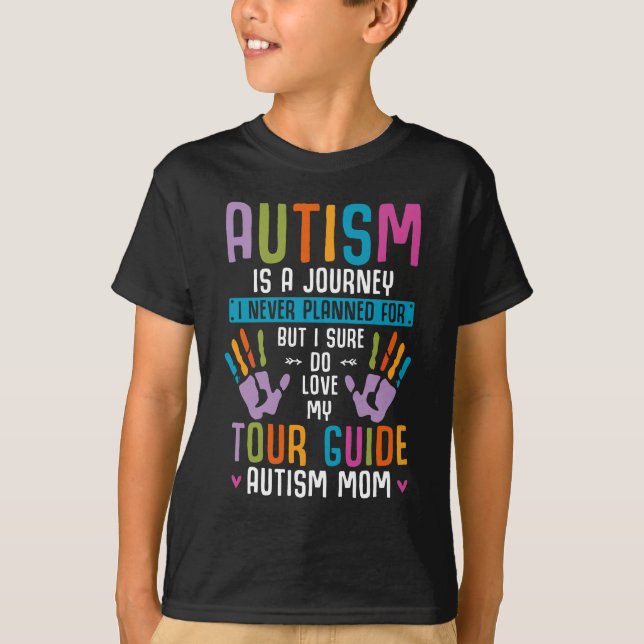 Camiseta Autismo: Miembro de la familia Mamá apoya a hijos  (Anverso)