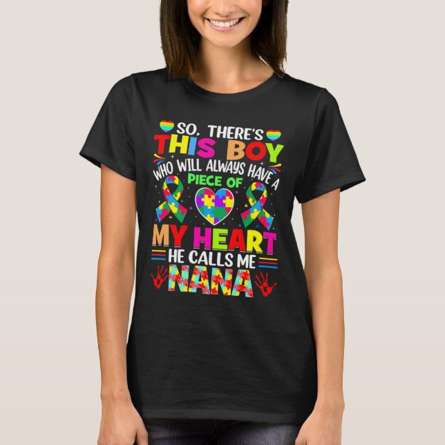 Camiseta Autismo Nana Autismo Conciencia Abuela Autismo Mot (Anverso)