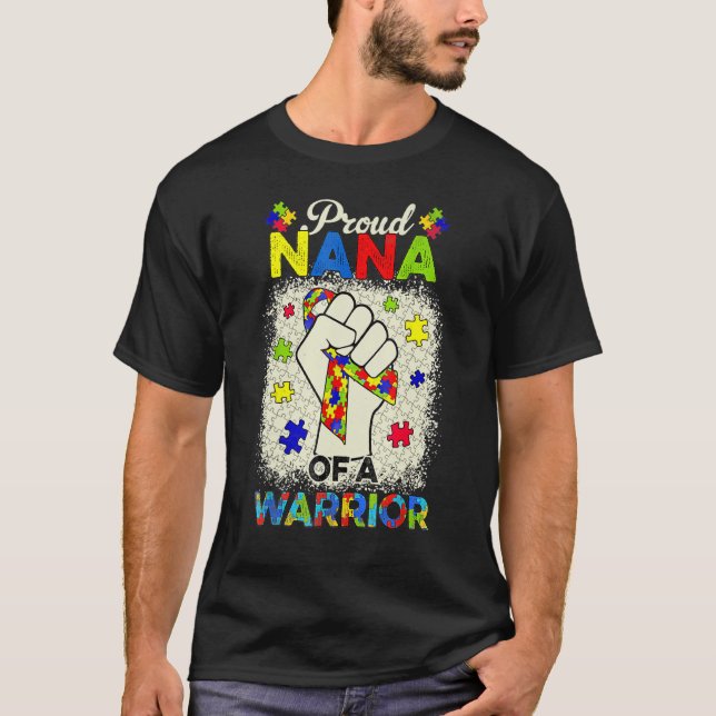 Camiseta Autismo Nana De Autismo Conciencia Guerrero Apoyo  (Anverso)