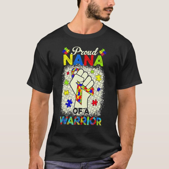 Camiseta Autismo Nana De Autismo Conciencia Guerrero Apoyo  (Anverso)