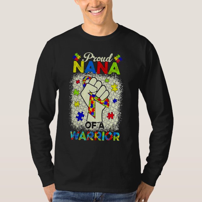 Camiseta Autismo Nana De Autismo Conciencia Guerrero Apoyo  (Anverso)