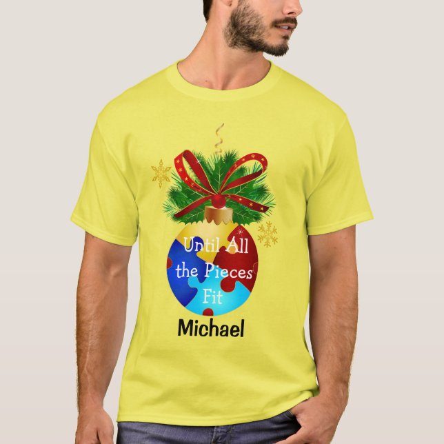 Camiseta Autismo Navidades Bauble (Anverso)