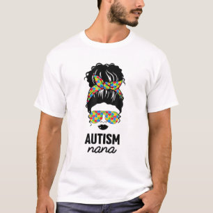 Camiseta Autismo negro Nana Autism Awareness Grandma Autist