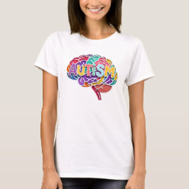Camiseta Autismo Neurodiverso Arcoiris Tipografía cerebral 