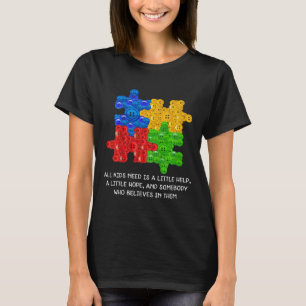 Camiseta Autismo-Niños Todos Los Niños Necesitan Un Poco De