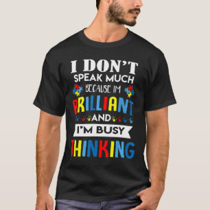 Camiseta Autismo-No Hablo Mucho Brillante Autismo Autista