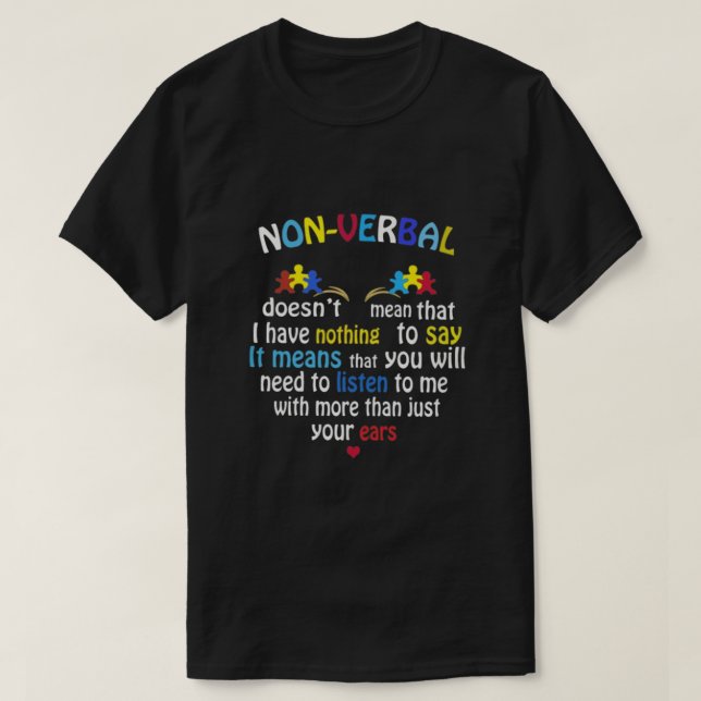 CAMISETA AUTISMO NO VERBAL (Diseño del anverso)