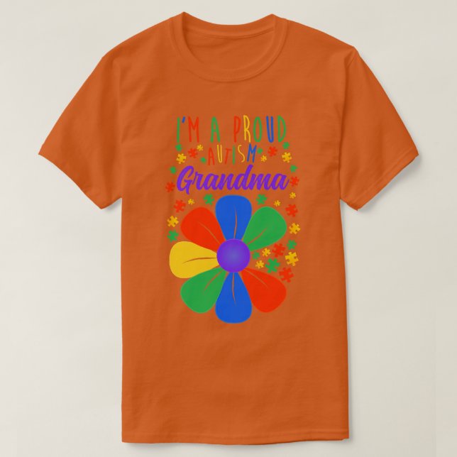 Camiseta autismo orgulloso abuela Girasol (Diseño del anverso)