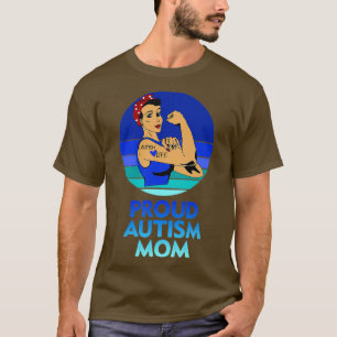 Camiseta autismo orgulloso madre azul autismo conciencia