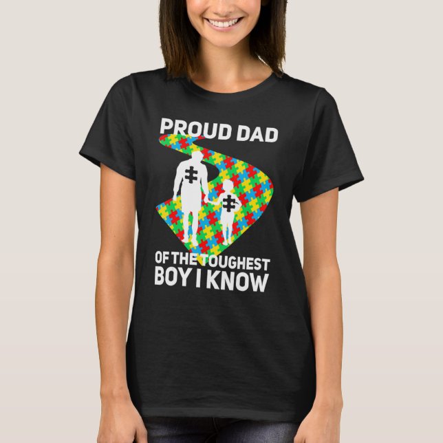 Camiseta Autismo Orgulloso Padre Del Niño Más Difícil Que C (Anverso)