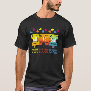 Camiseta Autismo Oro Titanio Samario Rompecabezas Química E