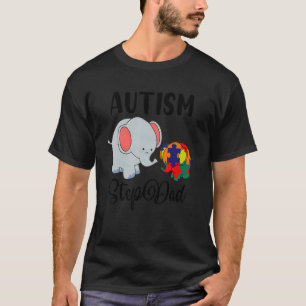 Camiseta Autismo Padrastro Elefante Lindo Pieza Rompecabeza