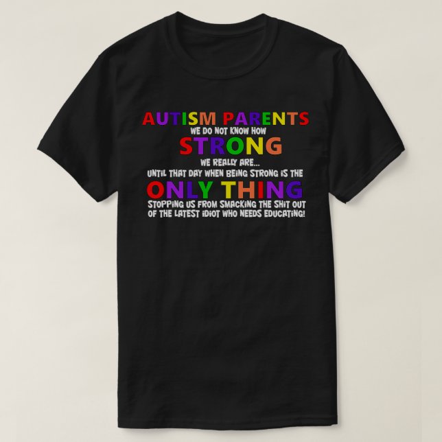 Camiseta Autismo Padres Autismo Conciencia negra (Diseño del anverso)