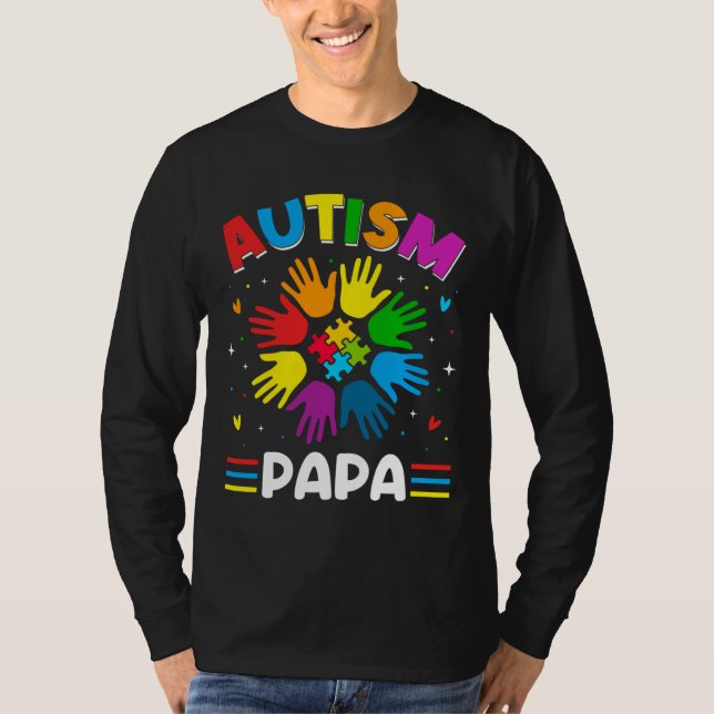 Camiseta Autismo Papa ama el autismo - Concienciación famil (Anverso)