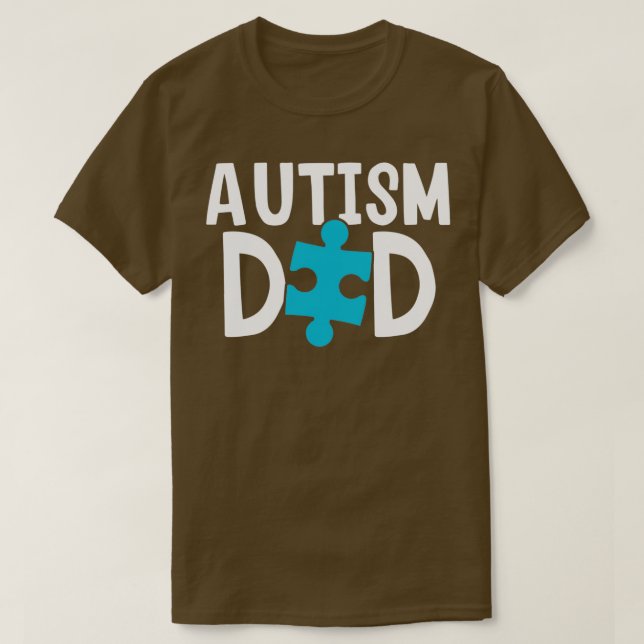 Camiseta Autismo Papá Camisas Autismo Conciencia Rompecabez (Diseño del anverso)