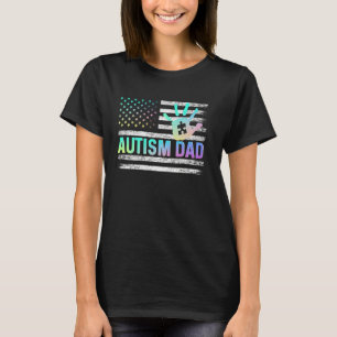 Camiseta Autismo papá conciencia norteamericana bandera de