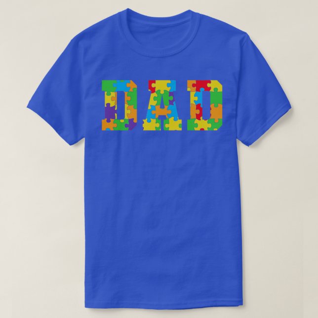 Camiseta Autismo Papá Gracioso Diseño Autista (Diseño del anverso)