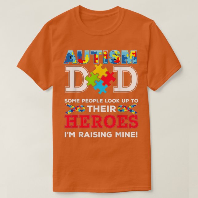 Camiseta Autismo papá mi hijo es mi héroe autismo Costu de  (Diseño del anverso)
