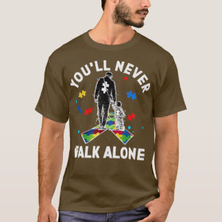 Camiseta Autismo papá, nunca caminarás solo