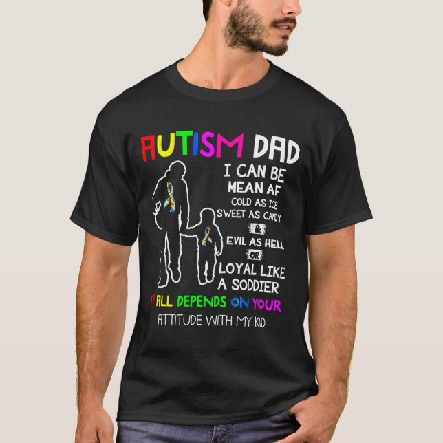 Camiseta Autismo papá significa autismo autismo hombres pad (Anverso)