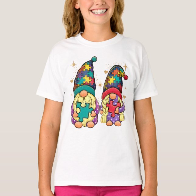 Camiseta Autismo Pareja Gnome (Anverso)