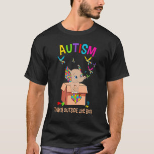 Camiseta Autismo Pensando Fuera De La Caja Cute Autismo Ele