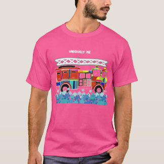Camiseta Autismo Piezas de rompecabezas de camiones de bomb