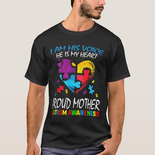 Camiseta Autismo Profundo Mamá Corazón Madre Romper Pieza A (Anverso)