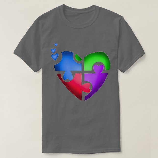 Camiseta Autismo puzzle amor al corazón (Diseño del anverso)