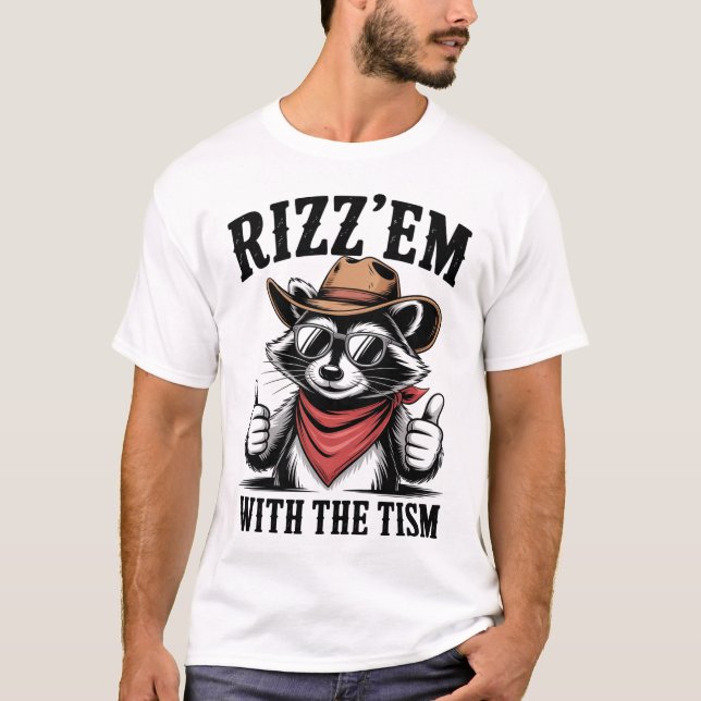 Camiseta Autismo Rizz Em Con El Racco Del Tismo (Anverso)