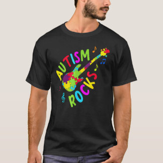 Camiseta Autismo Rocks Rompecabezas de Guitarras de Concien