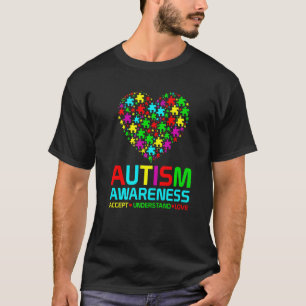 Camiseta Autismo Rompecabezas Corazón Amor Acepta Entiende