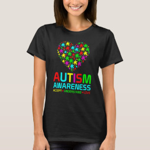 Camiseta Autismo Rompecabezas Corazón Amor Acepta Entiende