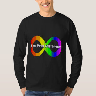 Camiseta Autismo Rótulo infinito I M Construido Diferente