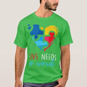 Camiseta Autismo Sensibilización Amor No Necesita Palabras 