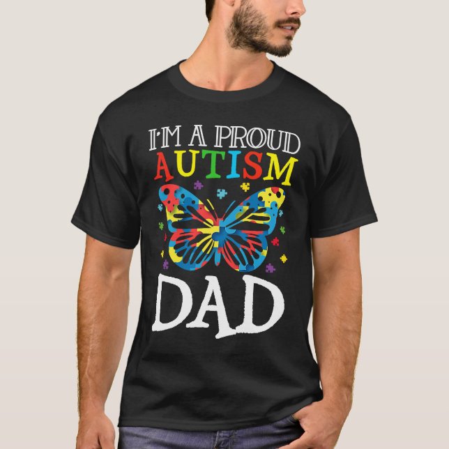 Camiseta Autismo Sensibilización mariposa Soy un orgulloso  (Anverso)