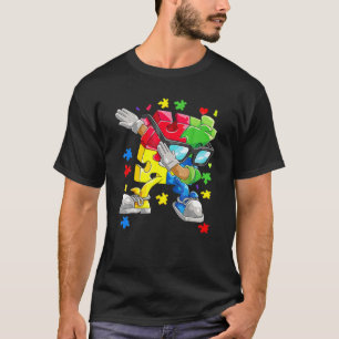 Camiseta Autismo Sensibilización Niños niños Dabbing Puzzle
