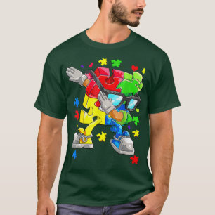 Camiseta Autismo Sensibilización Niños niños Dabbing Puzzle
