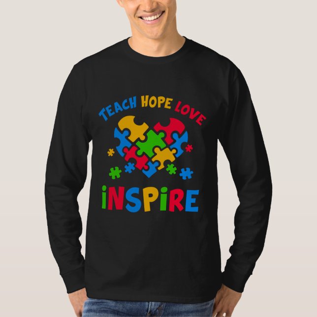 Camiseta Autismo Sensibilización Profesor Enseña Esperanza  (Anverso)