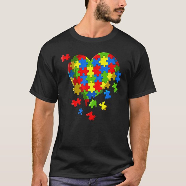 Camiseta Autismo Sensibilización Rompecabezas Corazón Sé Ac (Anverso)