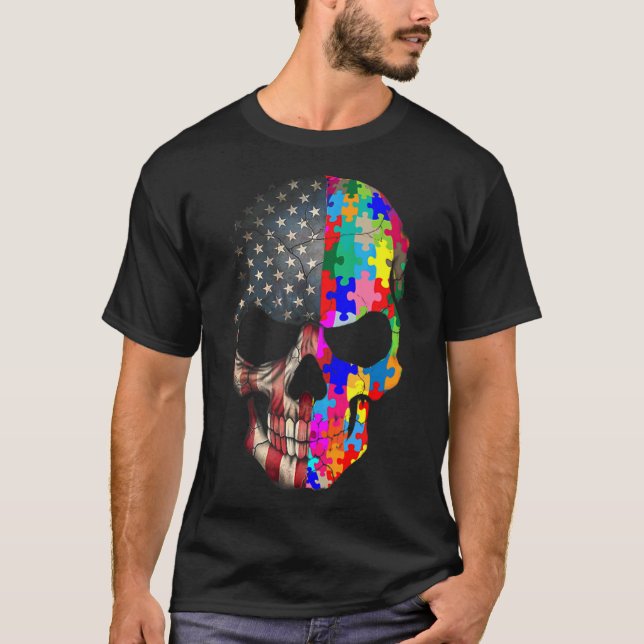 Camiseta Autismo Sensibilización Rompecabezas Piezas Autént (Anverso)