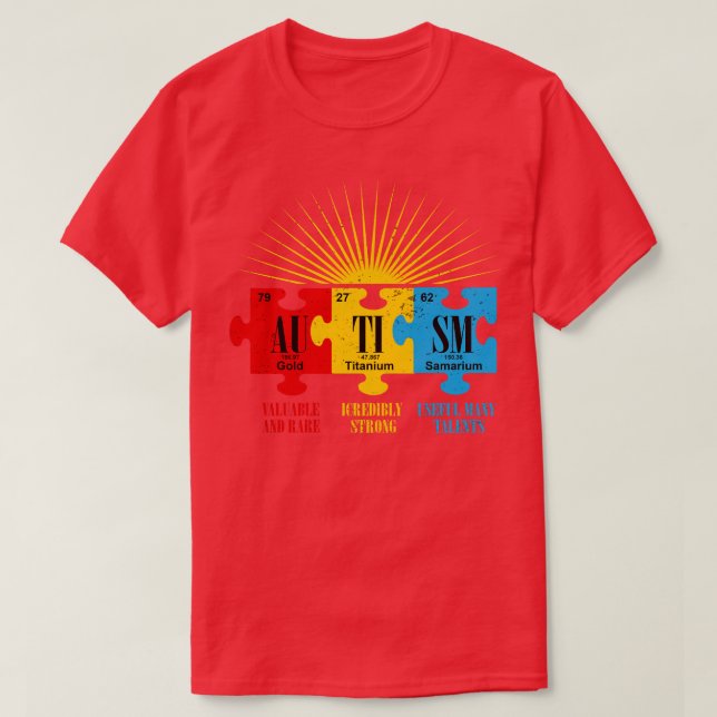Camiseta Autismo Shirsm Autism Awareness Puzzle Chemical El (Diseño del anverso)