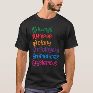 Camiseta Autismo Siempre Único Inteligente Abril Conciencia